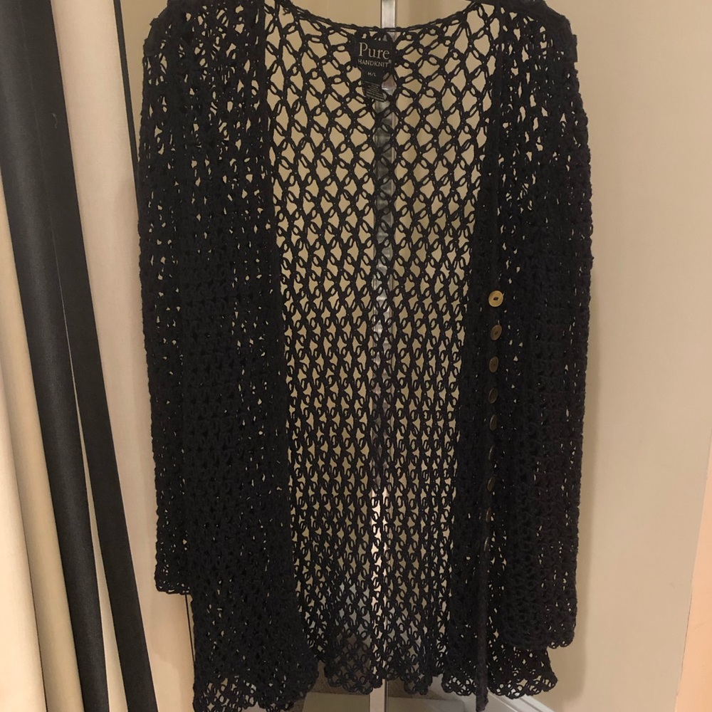 Hand knitted 100% cotton cardigan